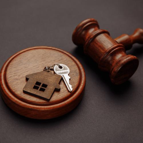 Keychain with house keys and gavel