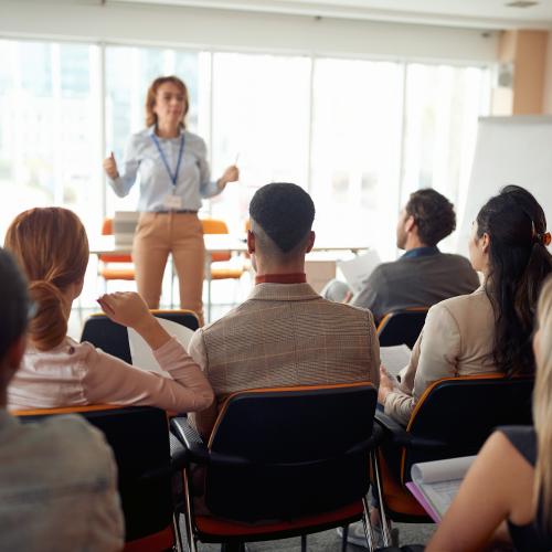 photo of group lecture meeting