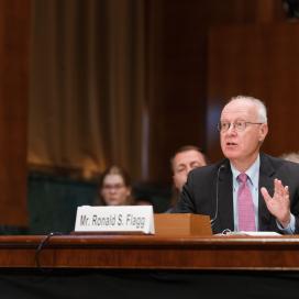 photo of Ron Flagg testifying at the judiciary committee hearing